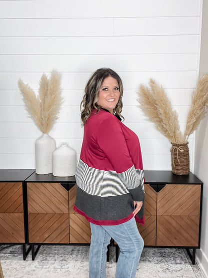 "Merilynn" Patternblock Cardigan (Multiple Colors)