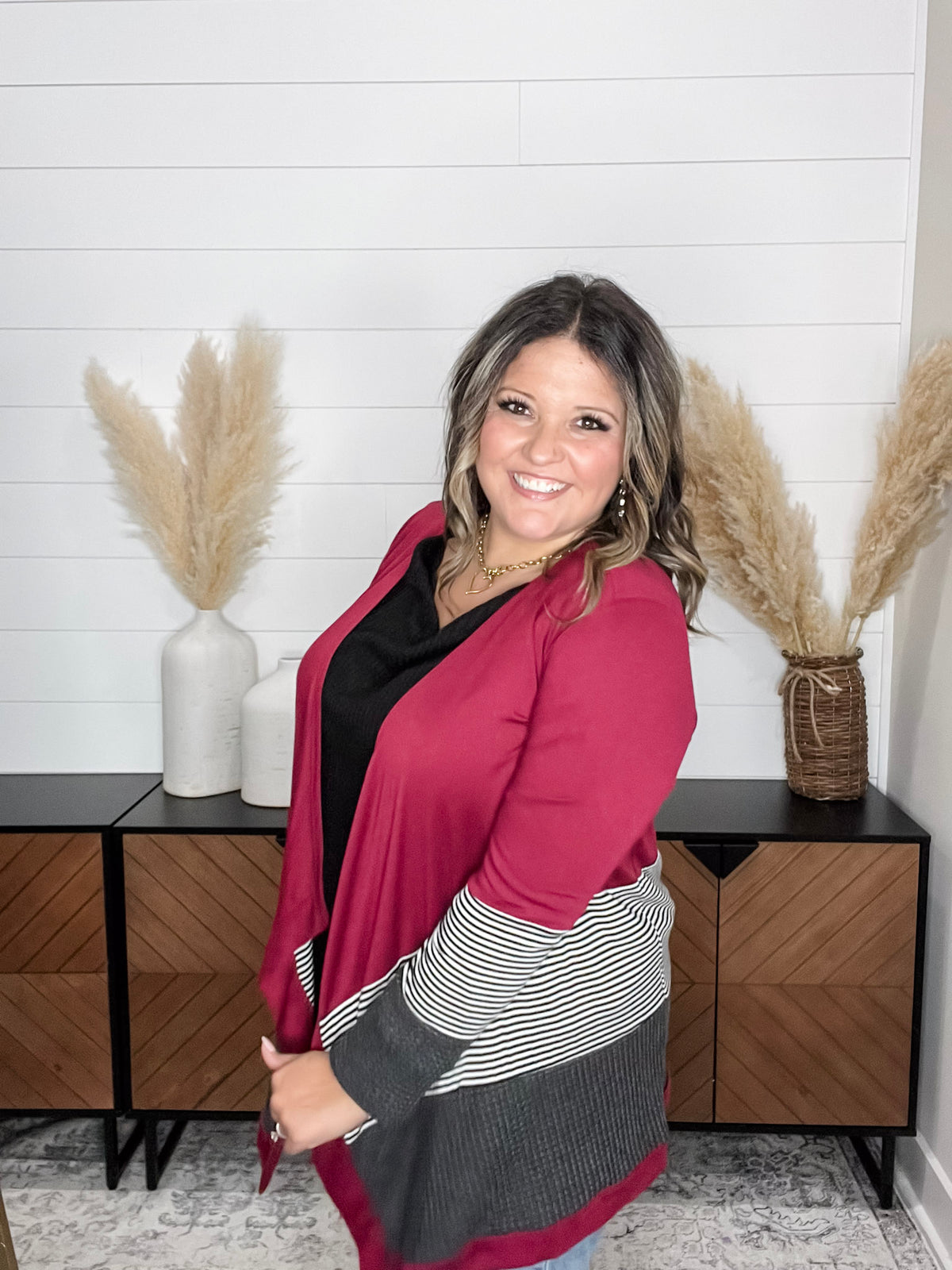 "Merilynn" Patternblock Cardigan (Multiple Colors)
