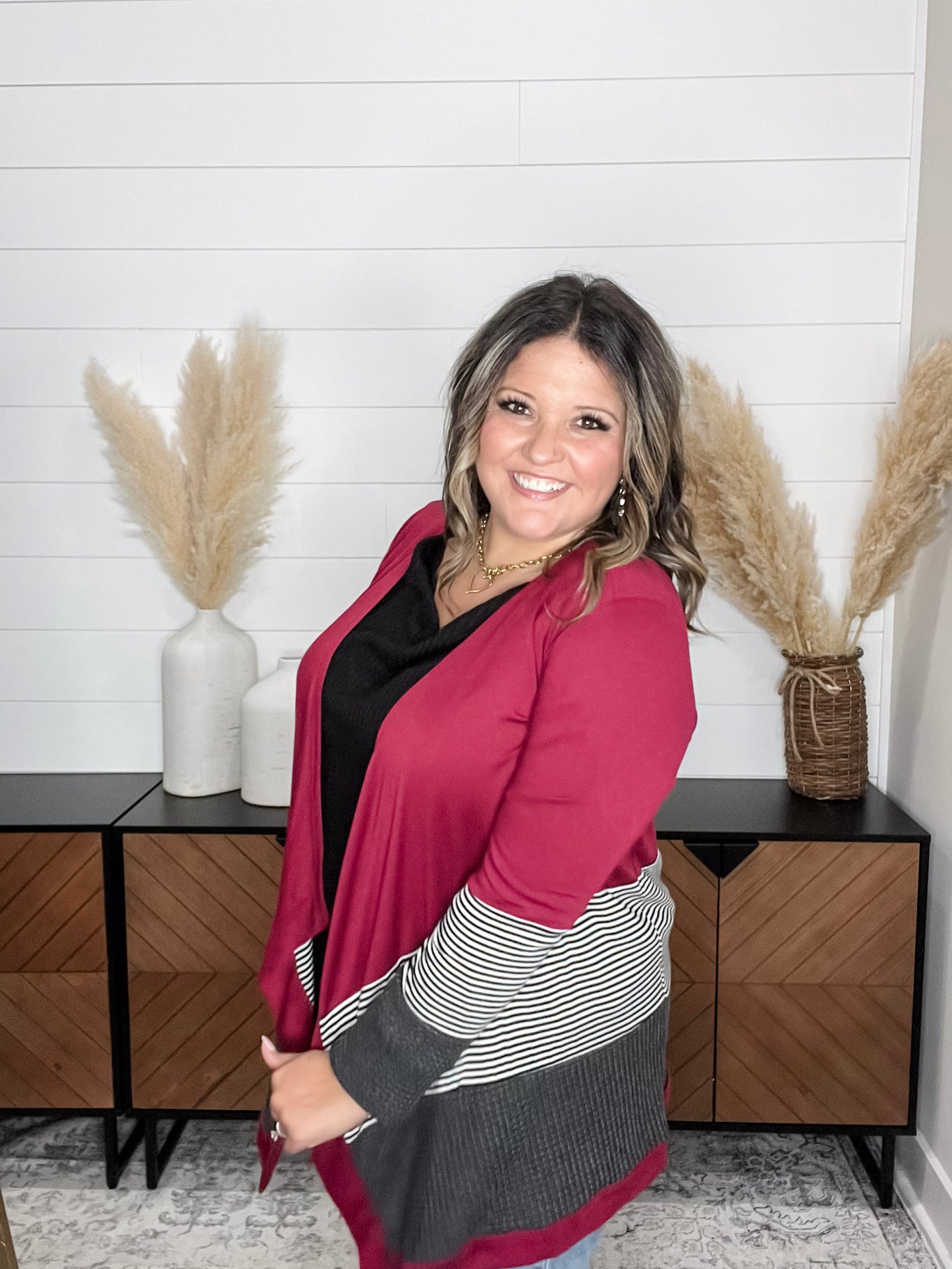 "Merilynn" Patternblock Cardigan (Multiple Colors)