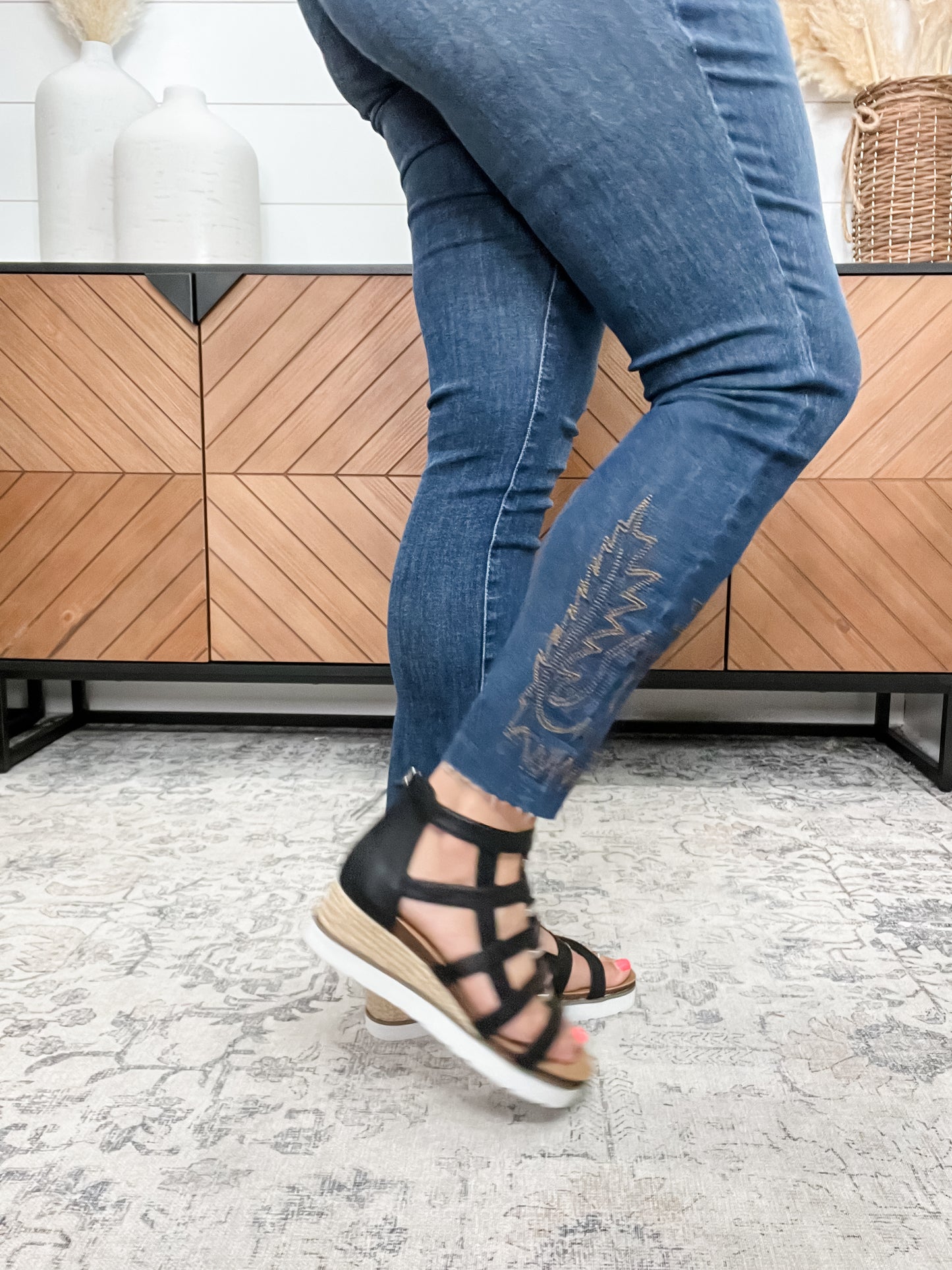 "Caged Animal" By Corkys Gladiator Sandal (Black)