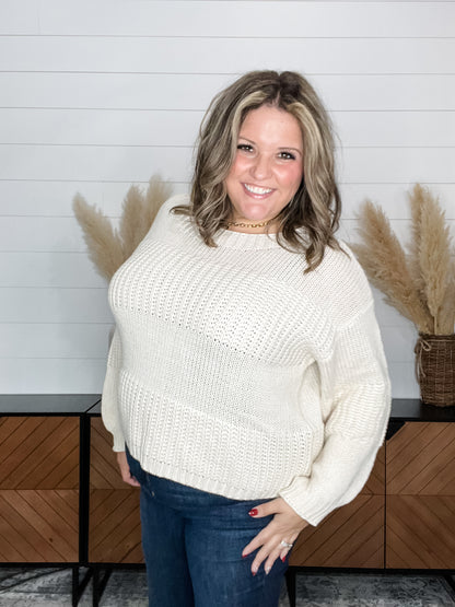 "Gomez" Cropped Balloon Sleeve Sweater
