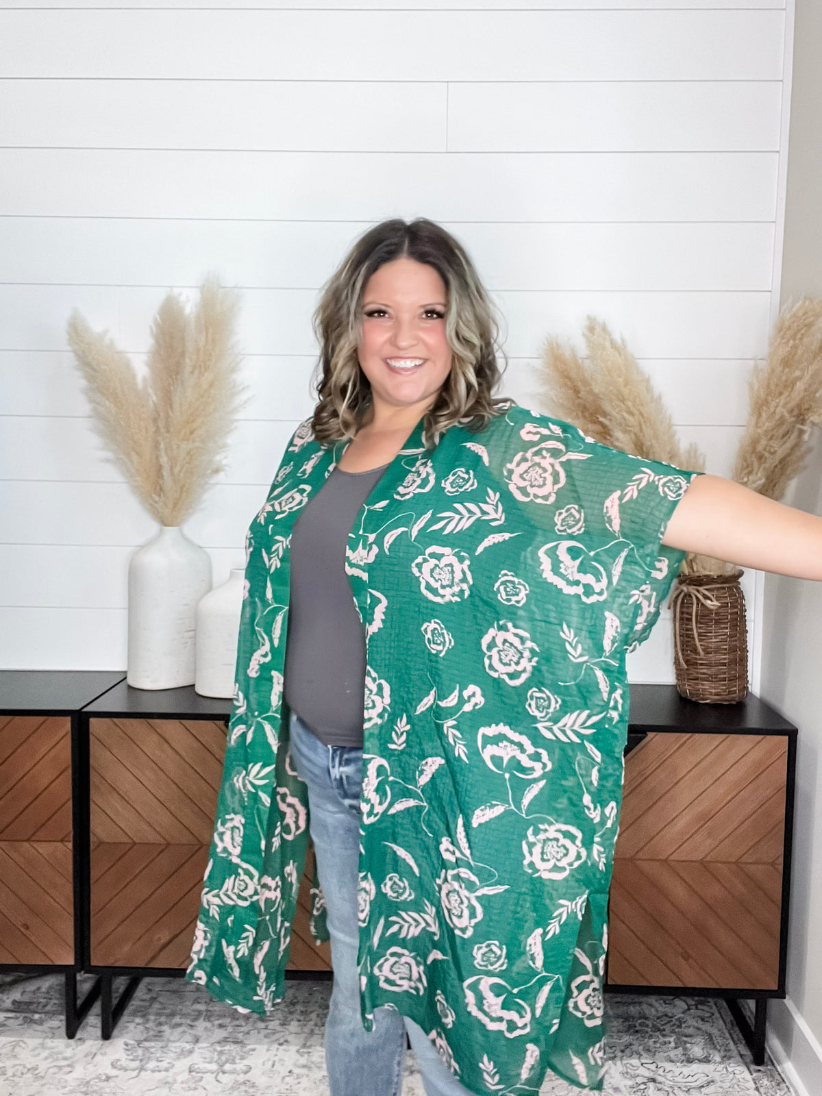 "Gasp" Floral Kimono