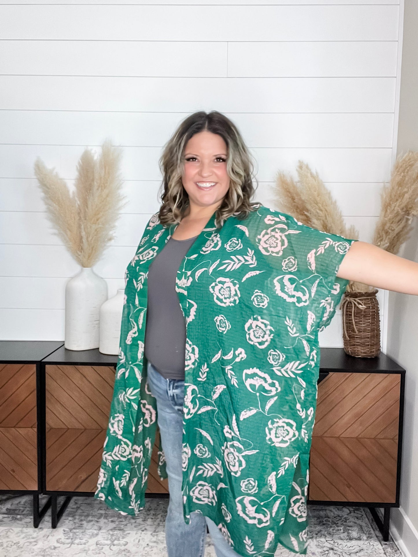 "Gasp" Floral Kimono