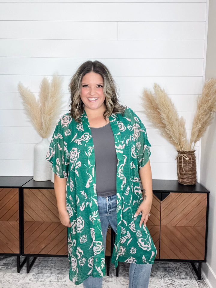 "Gasp" Floral Kimono