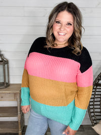 "Aftershock" Long Sleeve Round Neck Sweater