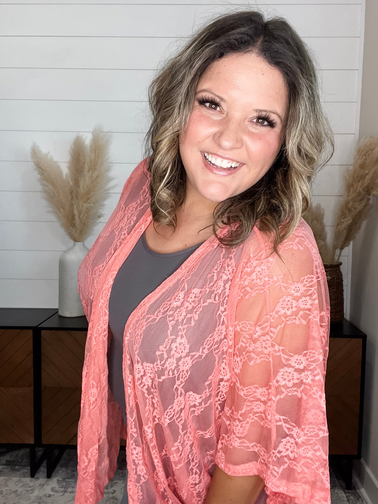 "Over It" Lace Short Sleeve High Low Cover Up