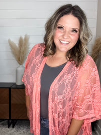 "Over It" Lace Short Sleeve High Low Cover Up