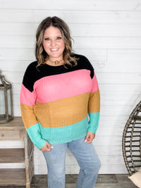 "Aftershock" Long Sleeve Round Neck Sweater