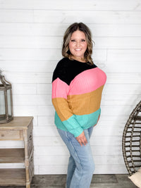 "Aftershock" Long Sleeve Round Neck Sweater