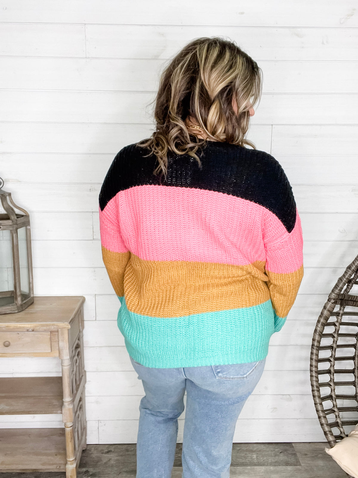 "Aftershock" Long Sleeve Round Neck Sweater