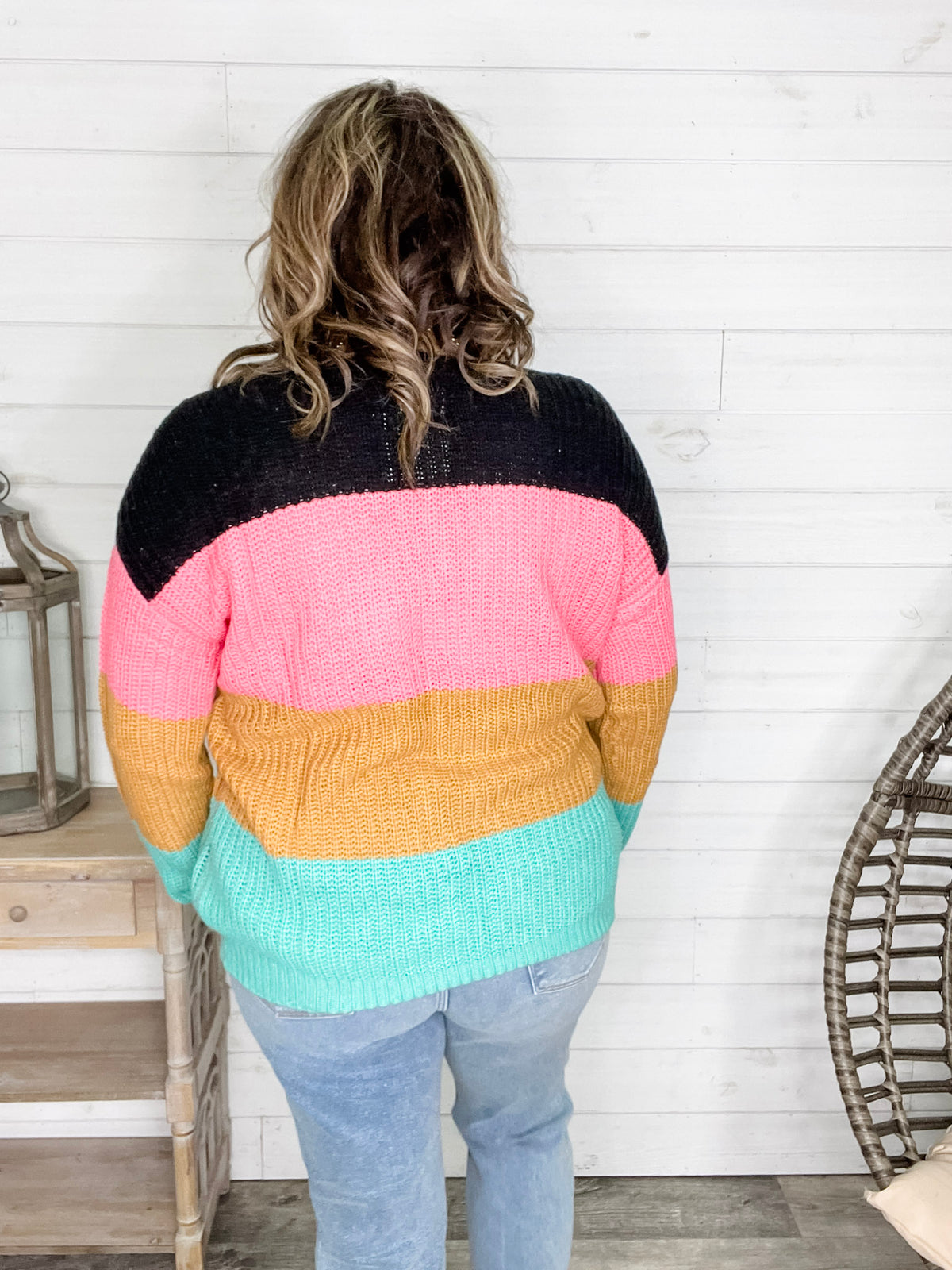 "Aftershock" Long Sleeve Round Neck Sweater