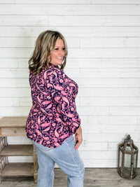 "Peggy" 3/4 Sleeve Split Neck