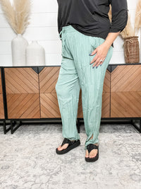 "Augusta" Flowy Fabric Pats with Ankle Tie Detail