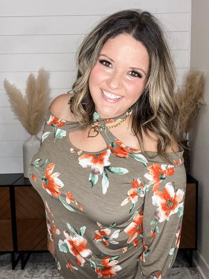 "Down For That" Off The Shoulder Criss Cross Neck
