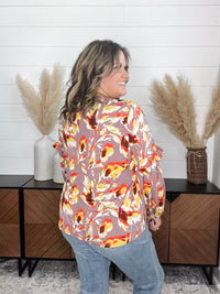 "Above It All" Bubble Ruffle Sleeve with Front Tie
