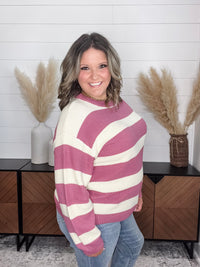 "Ace" Long Sleeve Stripe Sweater