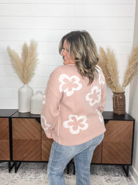 "Cartwright" Floral Print Pearl Embellished Sweater