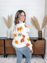 "Felicia" Fall Floral Long Sleeve Sweater