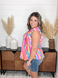Dear Scarlett "Discover" Flutter Sleeve Split Neck