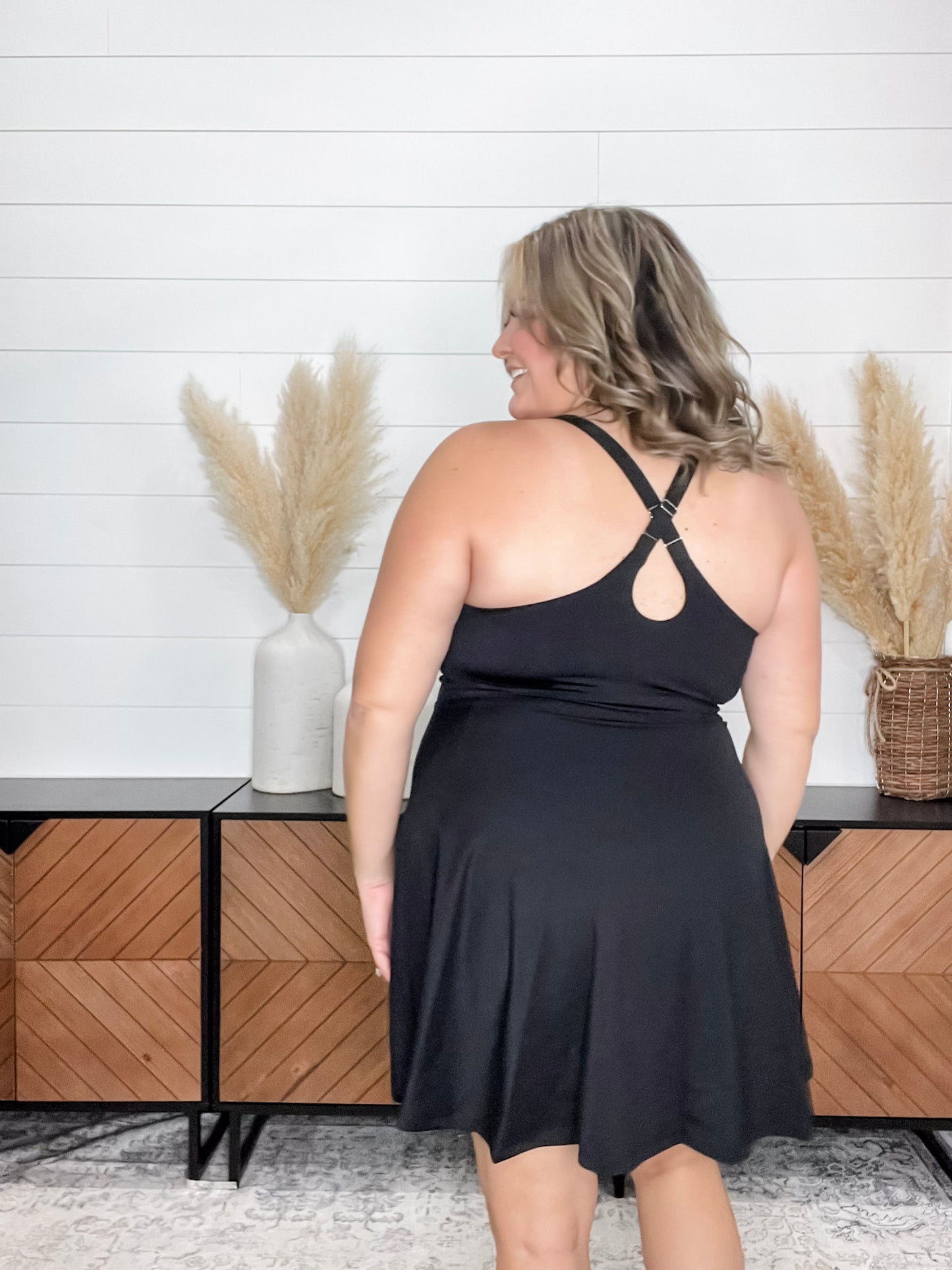 "Game On" Active Dress with Built In Shorts(Black)
