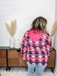 "It's Coming" Long Sleeve Hoodie with Faux Buttons