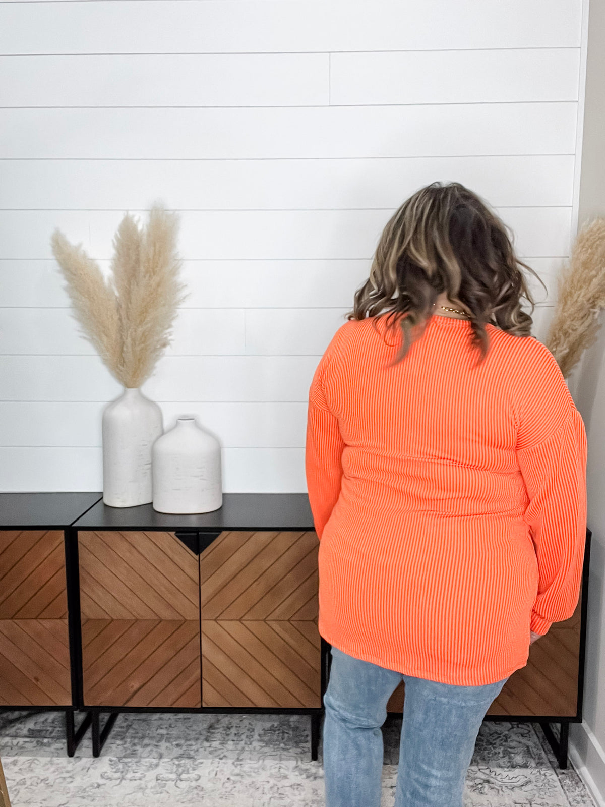 "Jack O Lantern" Long Sleeve Ribbed Top