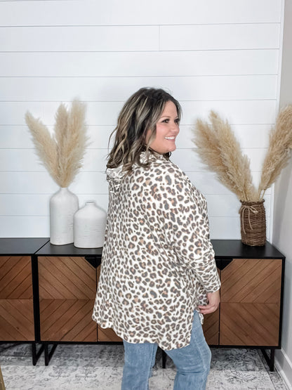 "Leapin" Animal Print Hoodie with Side Slits