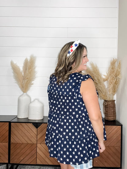 "Compatible" Flutter Sleeve Tiered Top