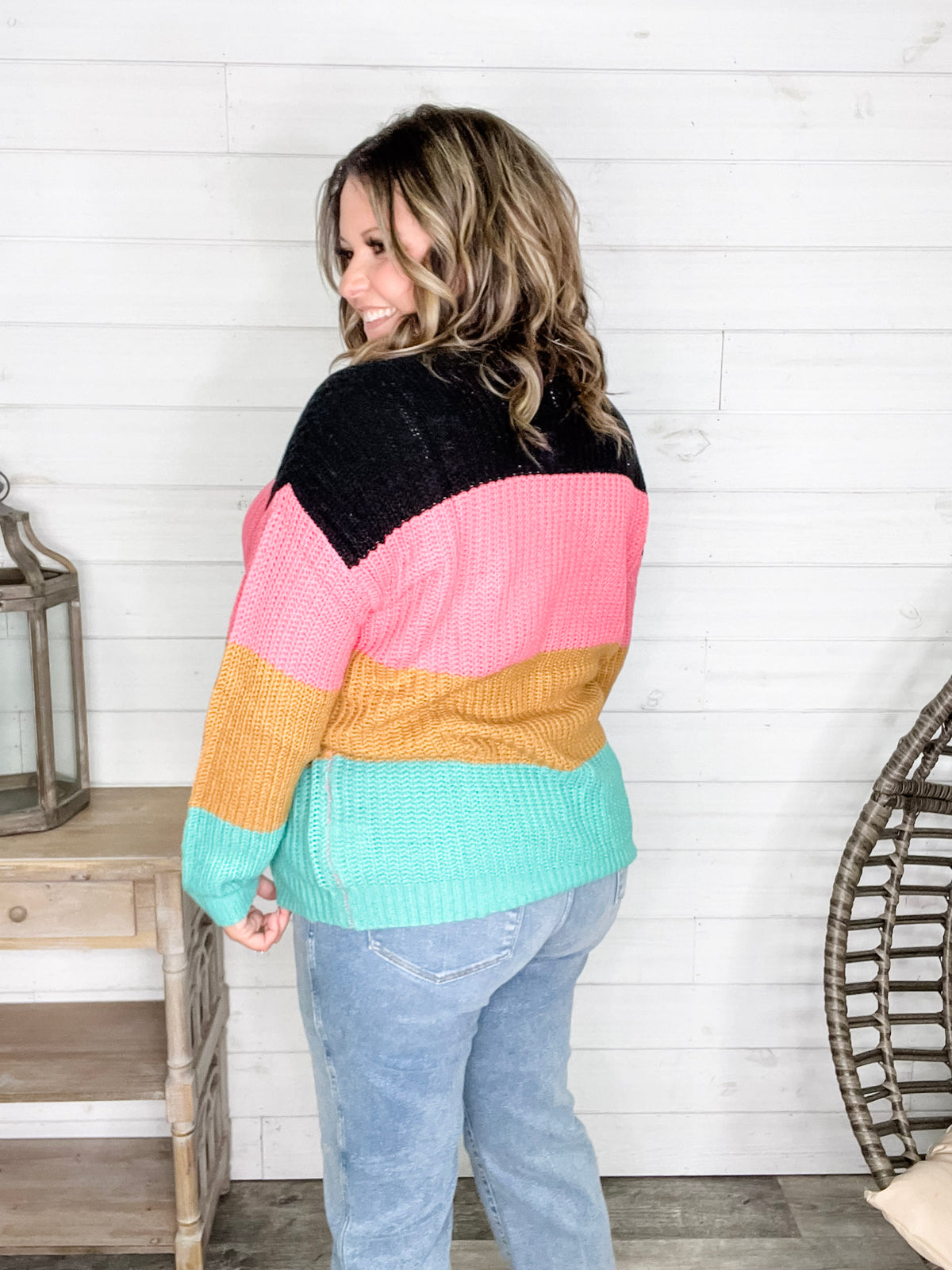 "Aftershock" Long Sleeve Round Neck Sweater