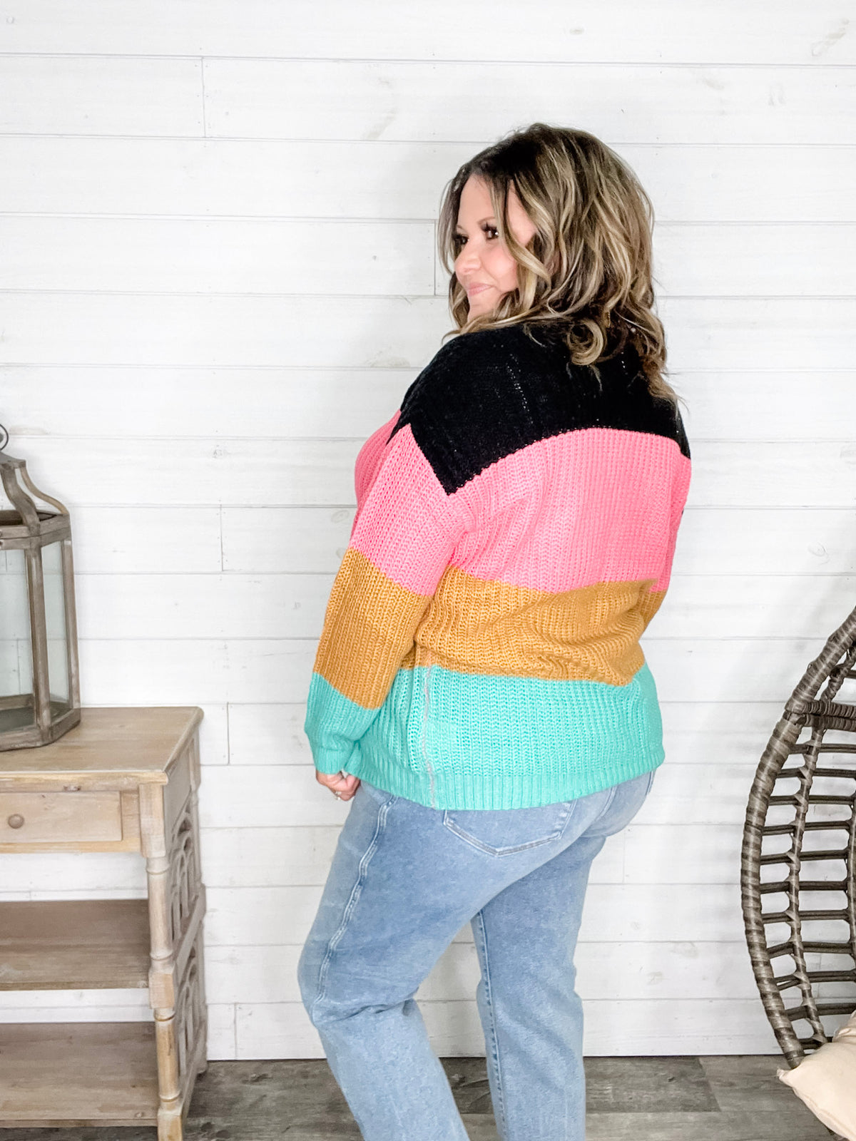 "Aftershock" Long Sleeve Round Neck Sweater