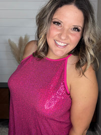 "All Dressed Up" Sparkle Front Halter Tank