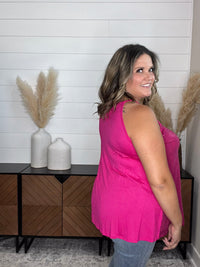 "All Dressed Up" Sparkle Front Halter Tank