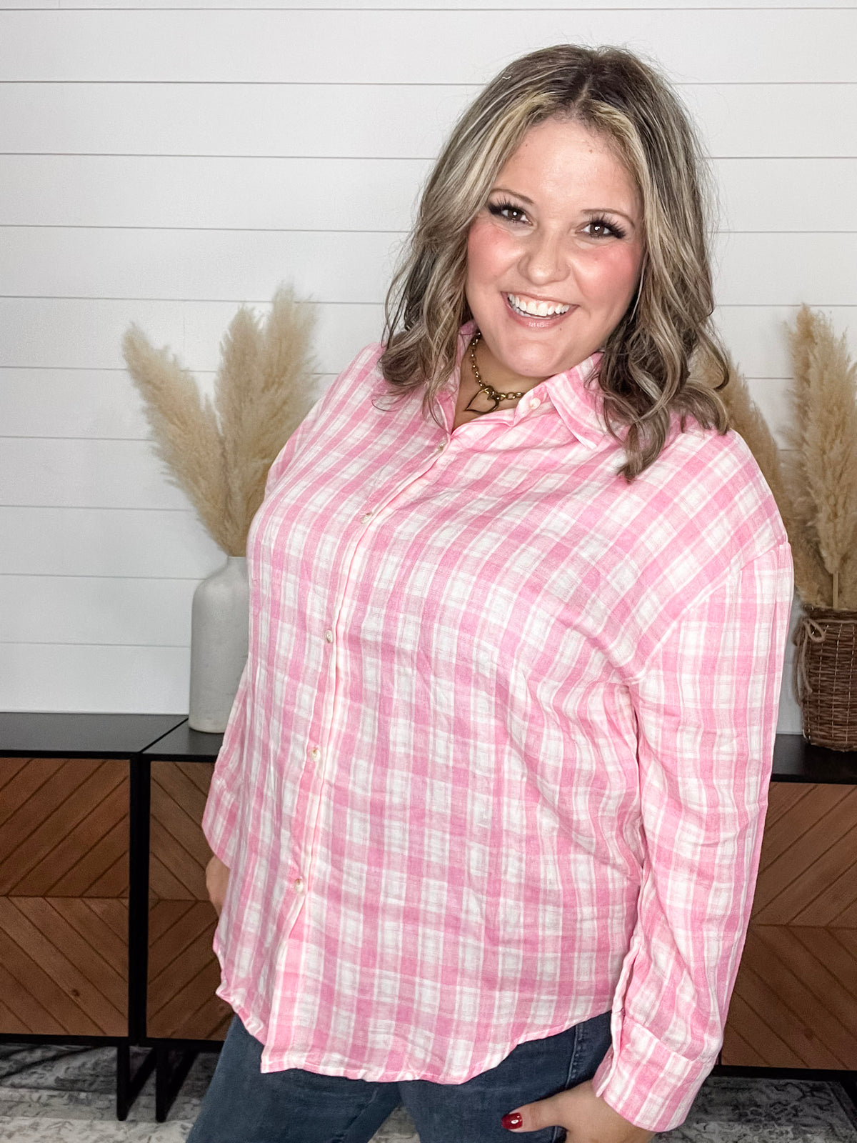 "Outburst" Plaid Long Sleeve Button Up