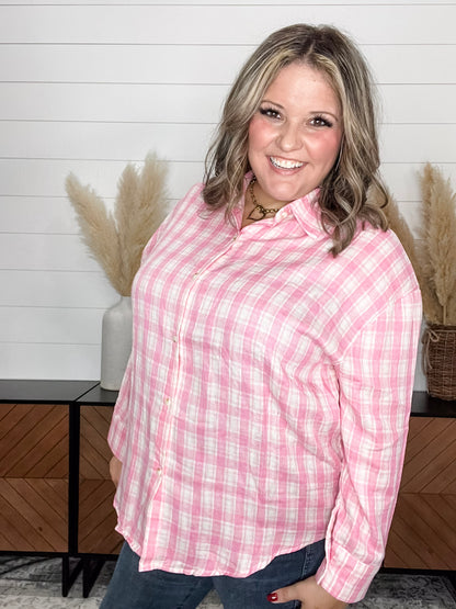 "Outburst" Plaid Long Sleeve Button Up