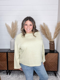 "Mayfield" Long Sleeve Striped Round Neck