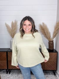 "Mayfield" Long Sleeve Striped Round Neck