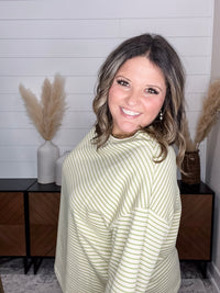 "Mayfield" Long Sleeve Striped Round Neck
