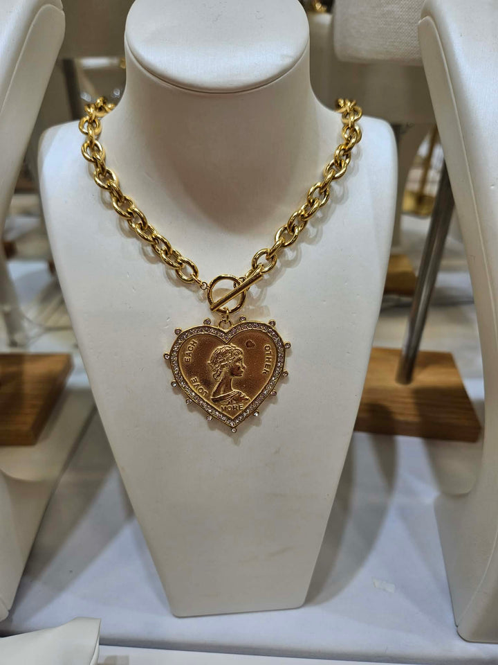 Water Resistant: Love Each Other More Pendant with Chain Link Necklace