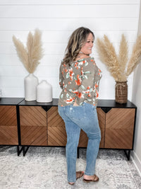Judy Blue "Boho Sass" Front Slit Straight Leg Jeans
