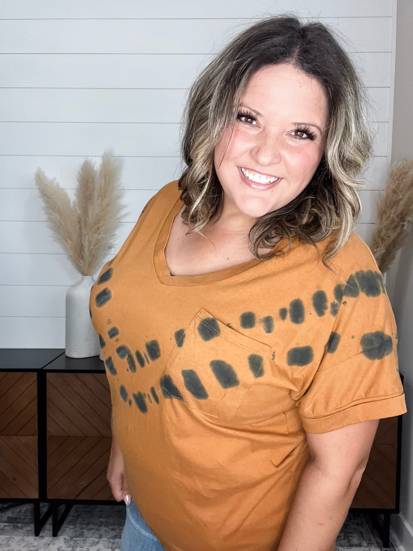 "Rocket" Tie Dye V-Neck with Pocket