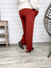 Smocked Waistband Lounge Pants (Olive and Rust)