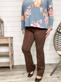 Maze Bootcut Ponte Pants (Brown)