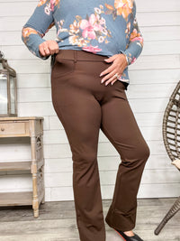 Maze Bootcut Ponte Pants (Brown)