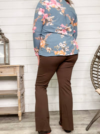 Maze Bootcut Ponte Pants (Brown)