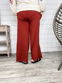 Smocked Waistband Lounge Pants (Olive and Rust)