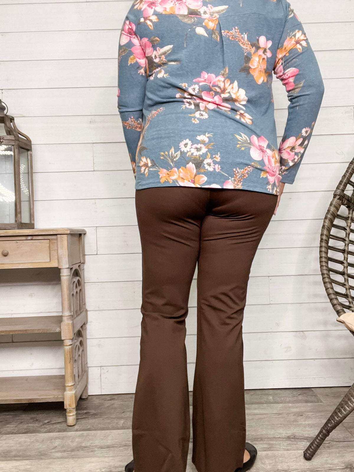 Maze Bootcut Ponte Pants (Brown)
