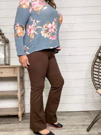 Maze Bootcut Ponte Pants (Brown)