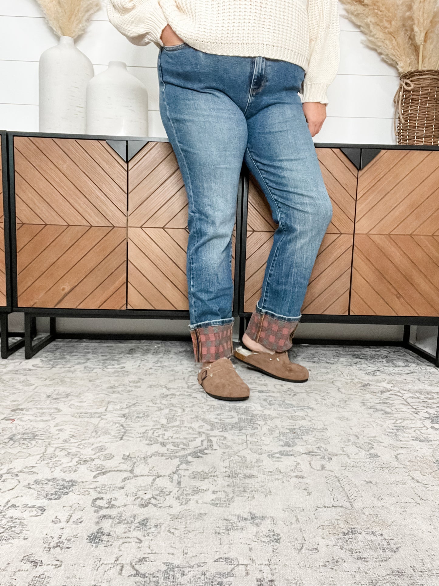 Judy Blue "Find The Buffalo" Cuff Straight Leg Jeans