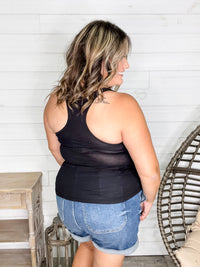 "Without A Cause" Racerback Button Front Ribbed Tank (Multiple Colors)