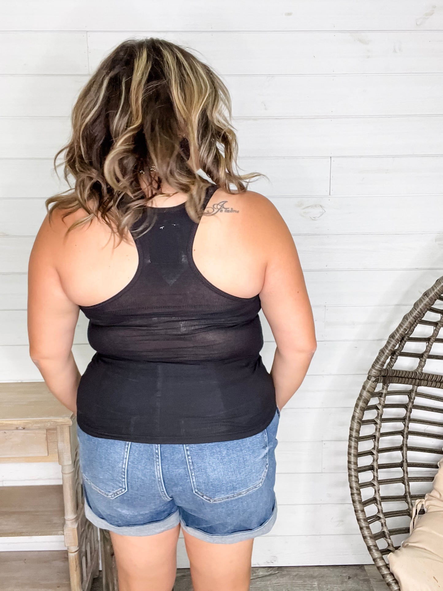 "Without A Cause" Racerback Button Front Ribbed Tank (Multiple Colors)